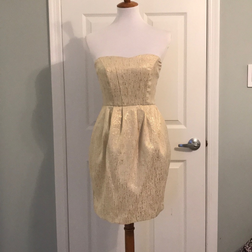 Gold cocktail dress